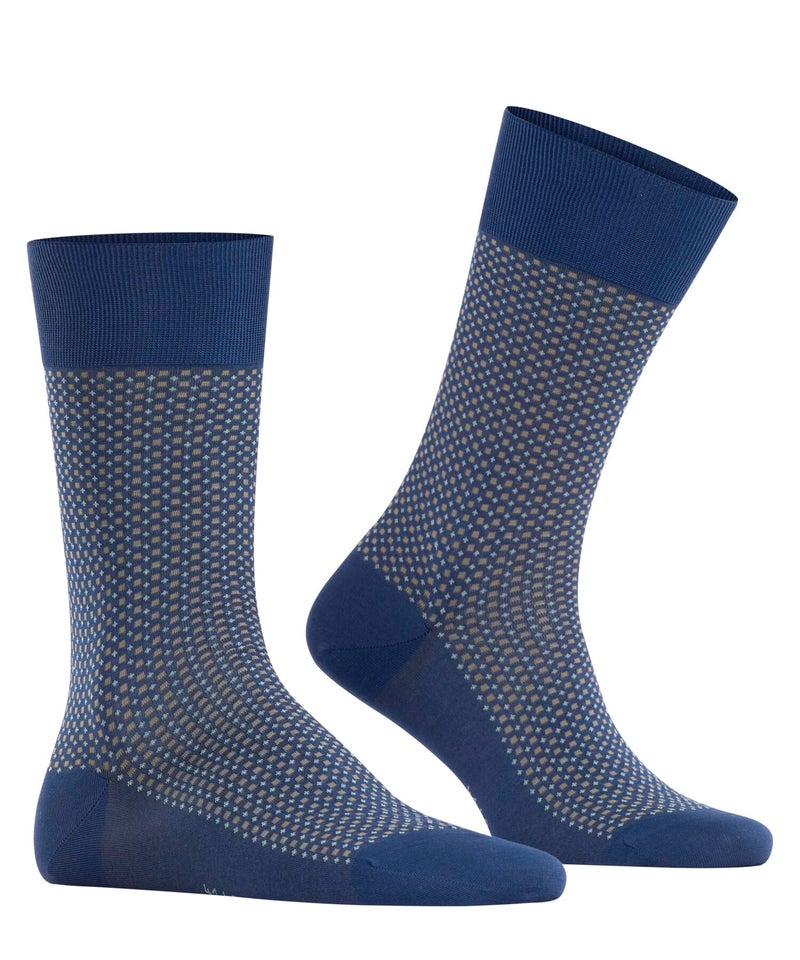FALKE Men's Uptown Tie Patterned Dress Socks, Royal, 11-12 - Image 2